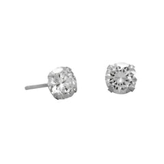 cubic zirconia solitaire stud earrings