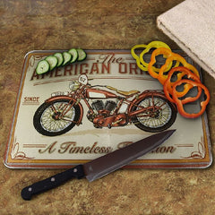 american original motorcycle glass cutting board