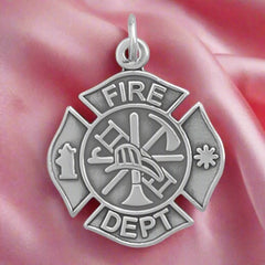 sterling silver firefighter maltese cross pendant