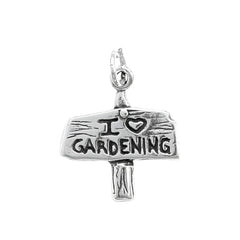 i love gardening sign charm pendant