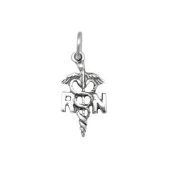 sterling silver registered nurse caduceus pendant