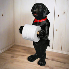 black labrador standing toilet tissue holder