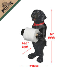 black labrador standing toilet tissue holder