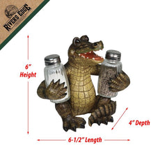 alligator glass salt and pepper shakers