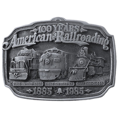 100 Years American Railroading Pewter Belt Buckle