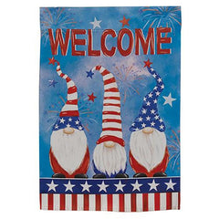 patriotic gnomes welcome garden flag