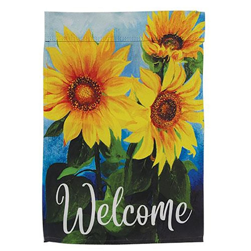 sunflowers welcome garden flag