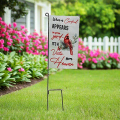 when a cardinal appears mini garden flag