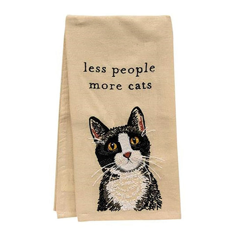 Less People More Cats Kitchen Tea Towel