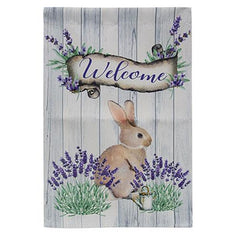 baby rabbit welcome garden flag 18 x 12