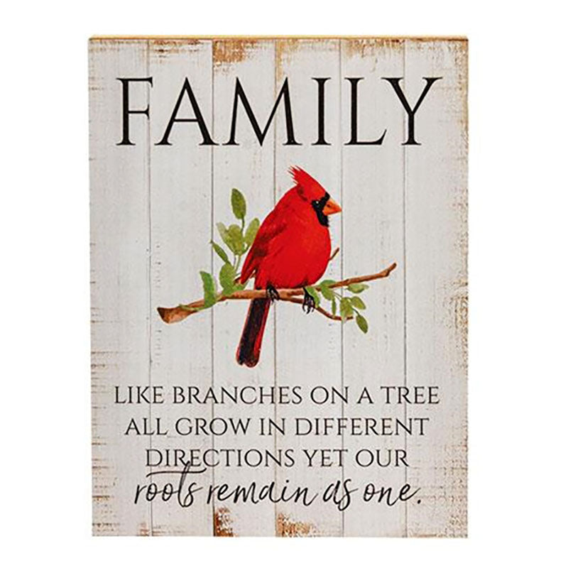 family cardinal block sign