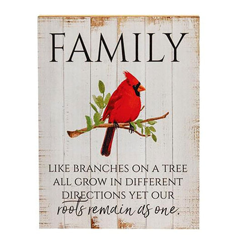 Family Cardinal Block Sign
