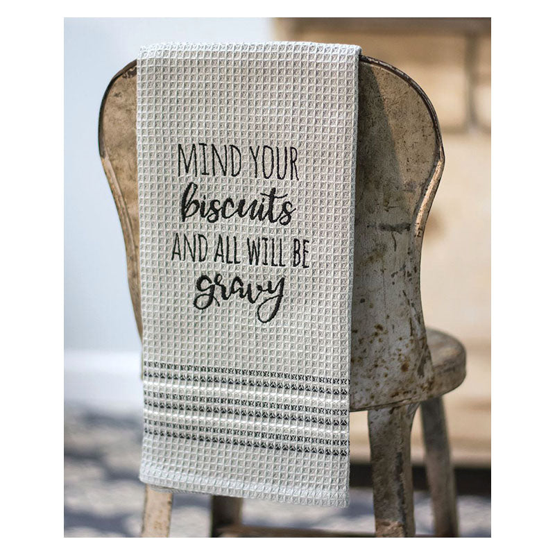 mind your biscuits kitchen dish towel