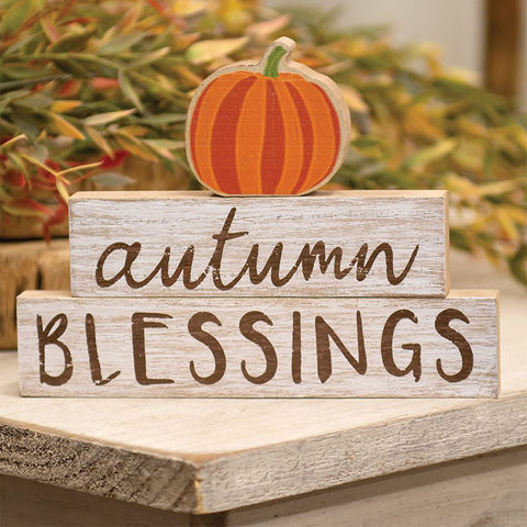 Autumn Blessings Pumpkin Stacking Signs