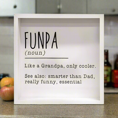 Funpa Definition Framed Box Sign