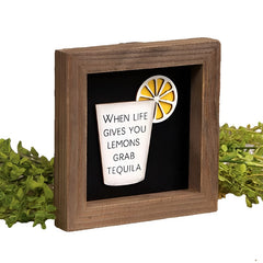 when life gives you lemons shadowbox framed sign