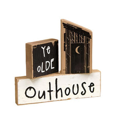 ye olde outhouse wood block sign