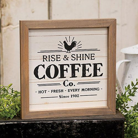 Rise & Shine Coffee Co. Framed Sign