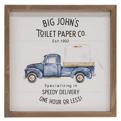 big johns toilet paper co framed advertising sign