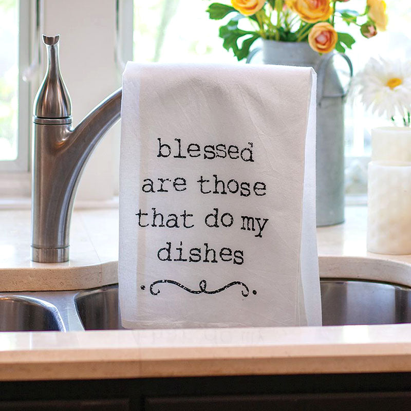 blessed are those that do my dishes kitchen tea towel