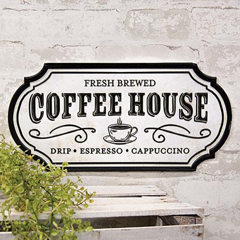 coffee house metal sign