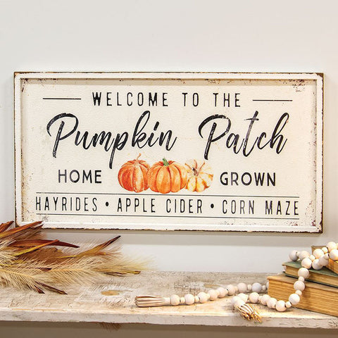 Welcome To The Pumpkin Patch Framed Metal Sign