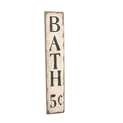 bath 5 cents distressed barnwood sign