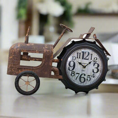 rusty tractor wall clock