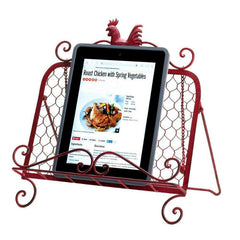 red rooster cookbook stand