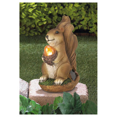 solar powered squirrel statue