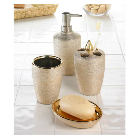 Golden Shimmer Bath Accessory Set