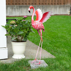 extra tall flying flamingo metal garden sculpture