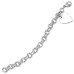 cable links heart charm bracelet