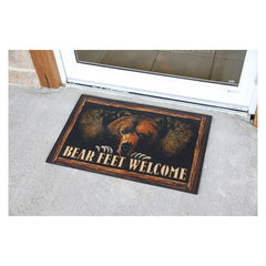 bear feet welcome door mat