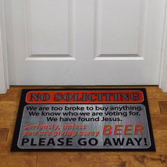 no soliciting door mat