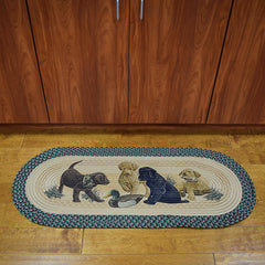 labrador retriever dogs large braided oval rug