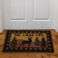 the lodge life deer coir door mat