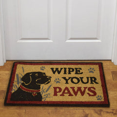 wipe your paws lab coir door mat