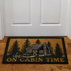 on cabin time coir door mat