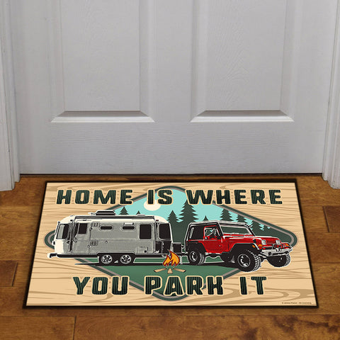 Home Is Where You Park Camping It Door Mat