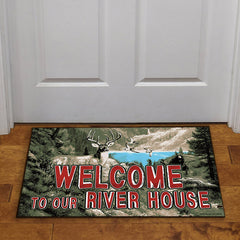 welcome to our river house door mat