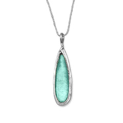 ancient roman glass pear drop necklace