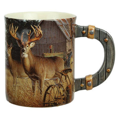 3d deer on farm ceramic beverage mug