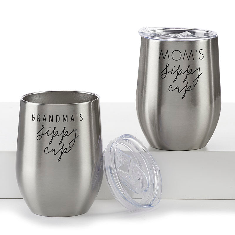 Giftcraft - Sentiment Wine Cup with Sip Lid Grandma's Sippy Cup
