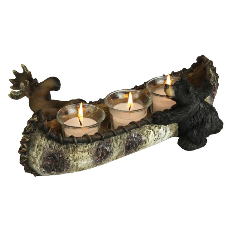 bear and moose candle holder