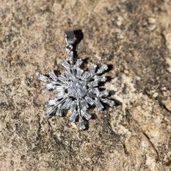 sparkling cz snowflake pendant