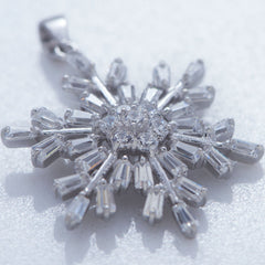 sparkling cz snowflake pendant