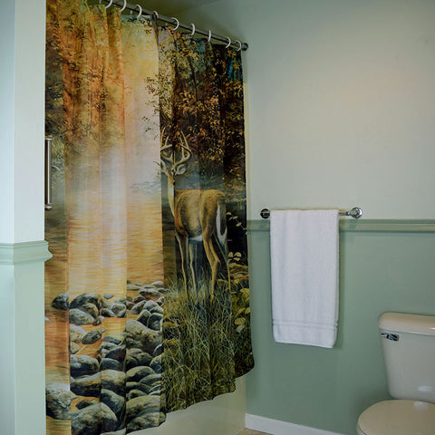 Beside The Still Waters Deer Shower Curtain