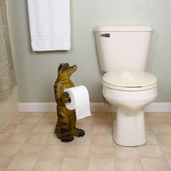alligator standing toilet tissue holder