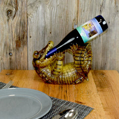 alligator wine bottle holder